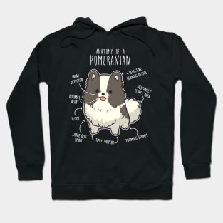 Parti Pomeranian Dog Anatomy Hoodie